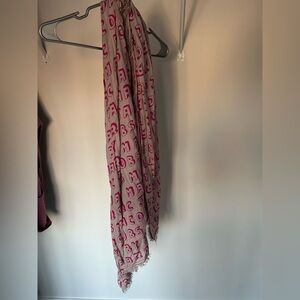 Marc Jacobs Pink and Gray Patterned Scarf
